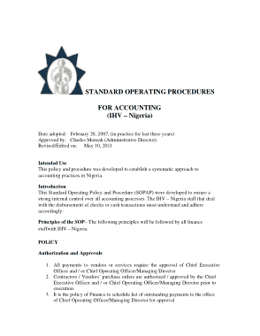 Accounting Department SOP Template