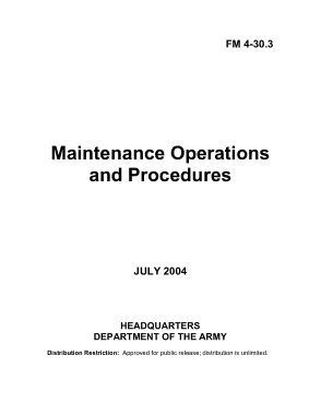 Army Maintenance SOP Template