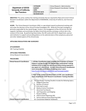 Clinical Research SOP Template