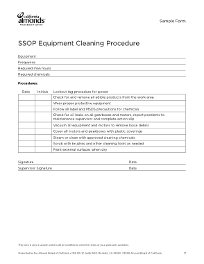 Equipment Cleaning SOP Template