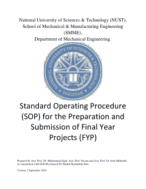 Final Year Project SOP Template