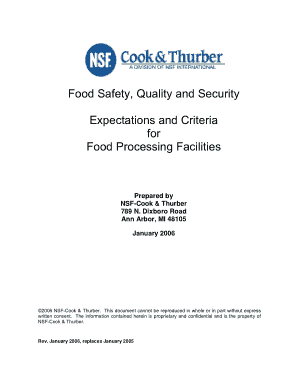 Food Quality SOP Template