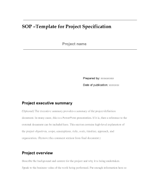 Project Specification SOP Template