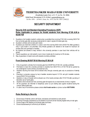 Free Download PDF Books, Security Department SOP Template