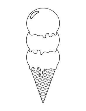 Icecream Summer Coloring Template