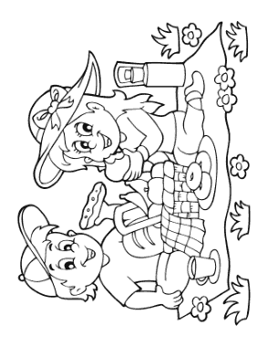 Picnic Summer Coloring Template
