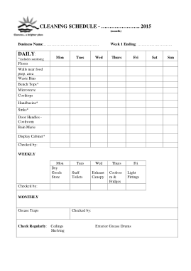 Free Download PDF Books, Cleaning Schedule Checklist Template
