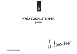 Free Download PDF Books, Family Schedule Planner Template