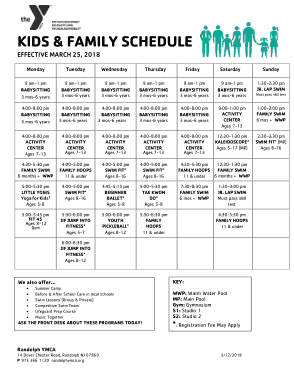 Kids and Family Schedule Template