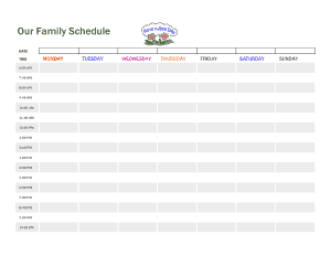 Simple Family Schedule Template