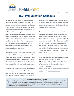 Routine Immunization Schedule Template
