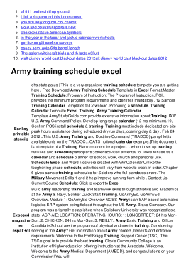Free Download PDF Books, Army Training Schedule Template