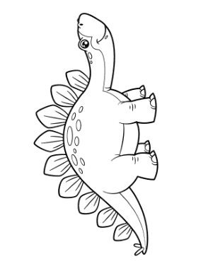 Cartoon Stegosaurus Dinosaur Coloring Template