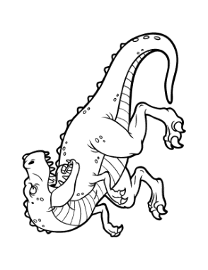 Cartoon Tyrannosaurus Rex Mouth Open Dinosaur Coloring Template