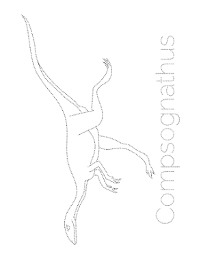 Compsognathus Tracing Picture Dinosaur Coloring Template