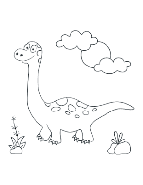 Cute Dino Sunny Day For Preschoolers Dinosaur Coloring Template