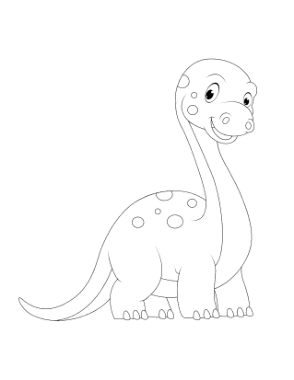 Cute Dinosaur For Preschoolers Dinosaur Coloring Template