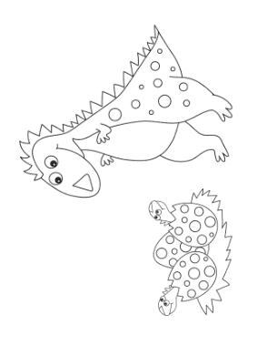 Cute Eggs Hatching With Mother Dinosaur Coloring Template