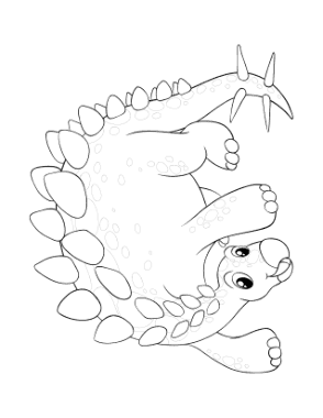 Free Download PDF Books, Cute Stegosaurus Dinosaur Coloring Template