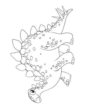 Cute Stegosaurus For Preschoolers Dinosaur Coloring Template