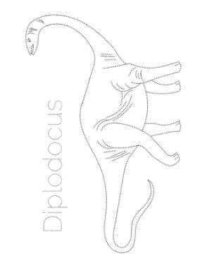 Diplodocus Tracing Picture Dinosaur Coloring Template