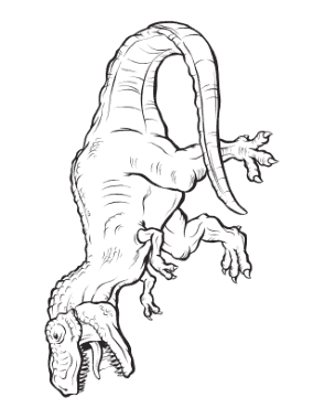 Fierce Giganotosaurus Dinosaur Coloring Template