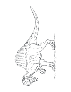 Fierce Spinosaurus Attack Dinosaur Coloring Template