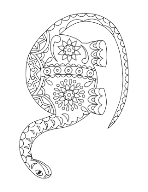 Intricate Pattern Doodle For Adults Dinosaur Coloring Template