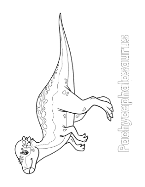 Pachycephalosaurus Dinosaur Coloring Template