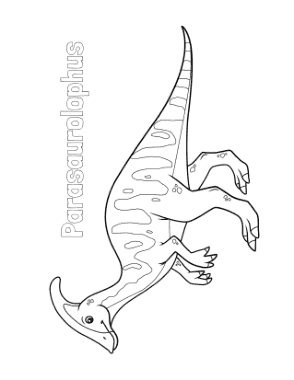 Free Download PDF Books, Parasaurolophus Dinosaur Coloring Template