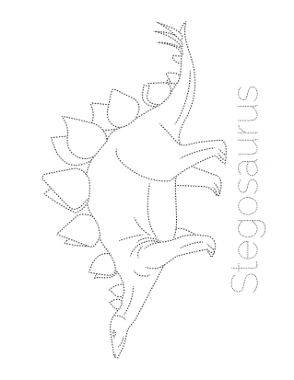 Stegosaurus Tracing Picture Dinosaur Coloring Template