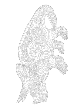 Triceratops Doodle For Adults Dinosaur Coloring Template
