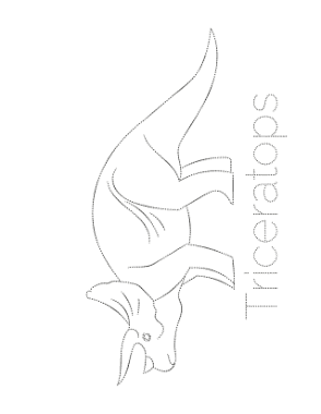 Triceratops Tracing Picture Dinosaur Coloring Template