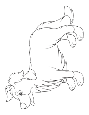 Border Collie Outline Dog Coloring Template