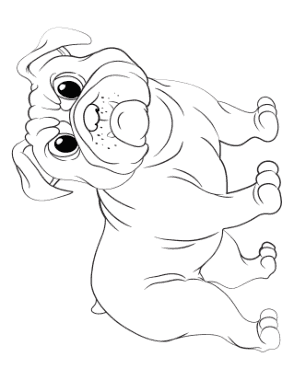 Bulldog Outline Dog Coloring Template