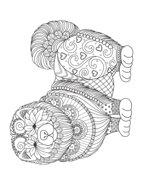 Chow Chow Intricate Pattern For Adults Dog Coloring Template
