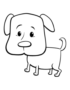 Cute Cartoon Puppy Dog Dog Coloring Template
