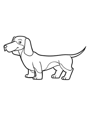 Dachshund Outline Dog Coloring Template