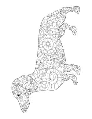Dachshund Patterned For Adults Dog Coloring Template