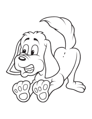 Funny Cartoon Dog Stopping Dog Coloring Template
