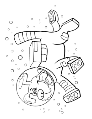 Funny Spacesuit Cartoon Dog Coloring Template