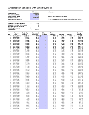 Amortization Schedule With Extra Payments Excel Template