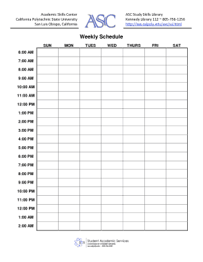 Blank Weekly Schedule Template
