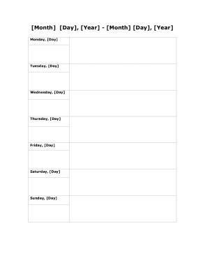 Free Weekly Schedule Template