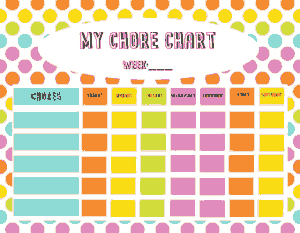 Weekly Chore Scheule For Kids Template