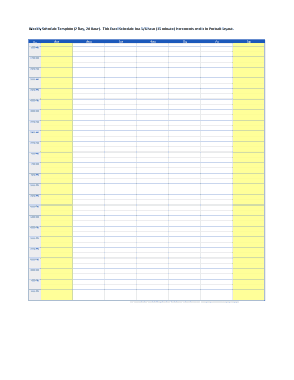 Weekly Layout Schedule Template