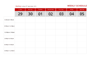 Weekly Schedule Free Template