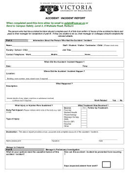 Accident Incident Report Template