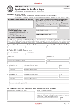 Application for Incident Report Template