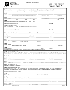 Basic Fire Incident Report FormA Template